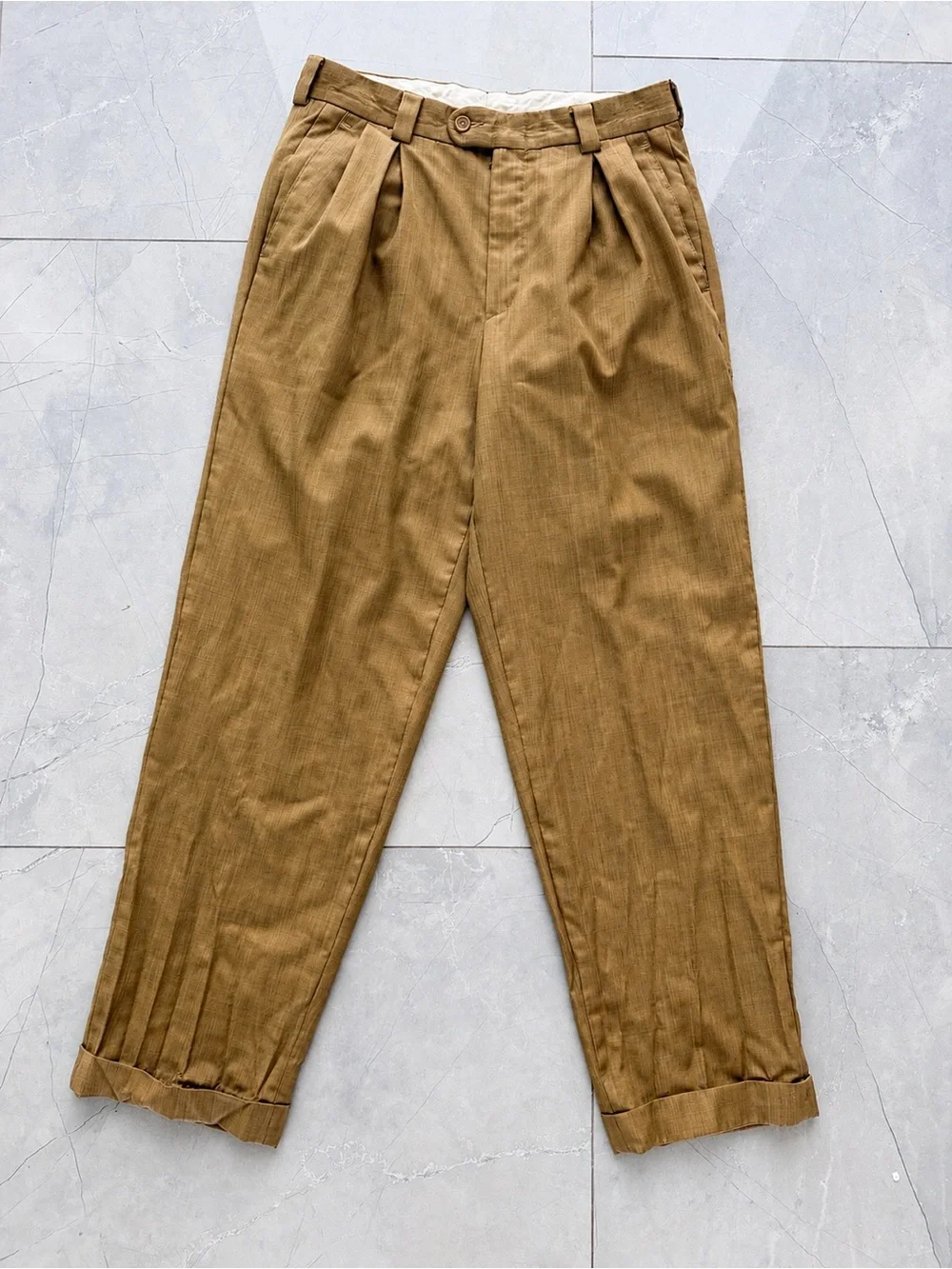 Linea Naturale Luxe Men’s 100% Wool Pleated Dress Pants Size 30 Made in Italy